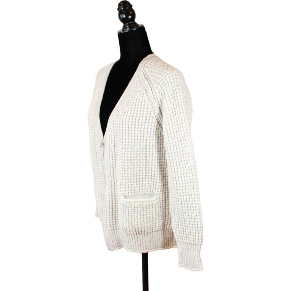 Wilfred Free Waffle Knit Cardigan Alpaca Medium Zipper Front Long Sleeves CA287 - Picture 3 of 9